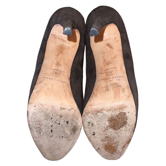 Brian Atwood Platform Pumps Suede Heels Stiletto - Picture 8 of 9